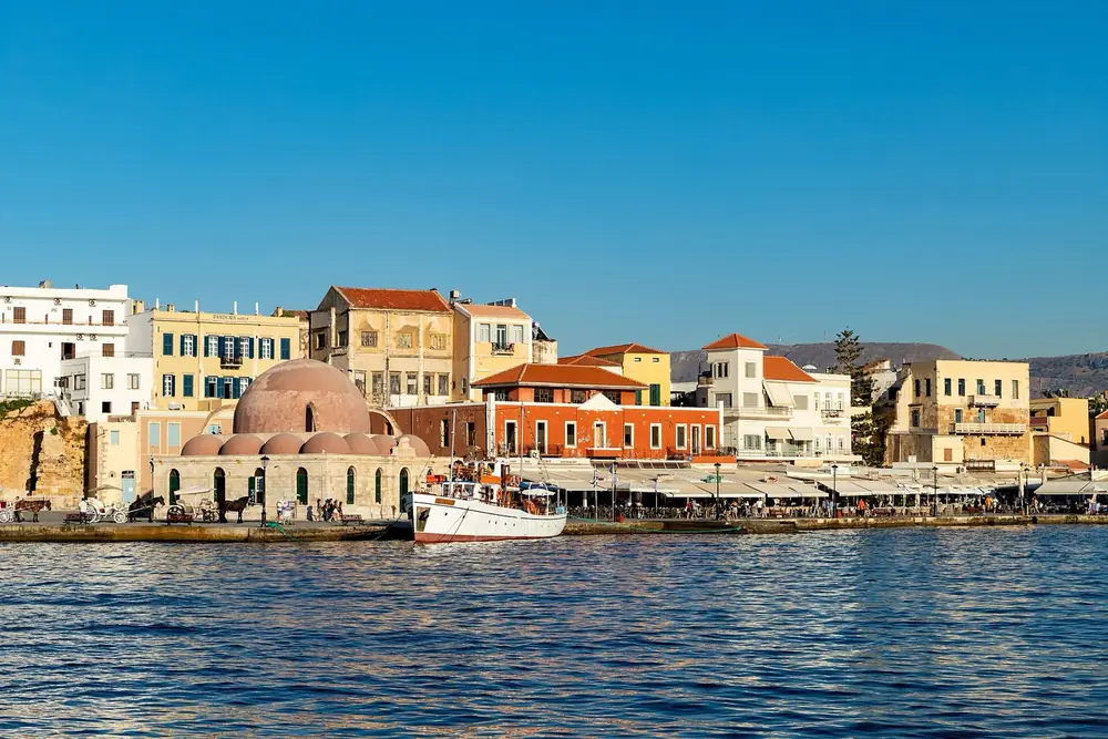 Kioutsouk Hasan mosque on the harbour front, Chania